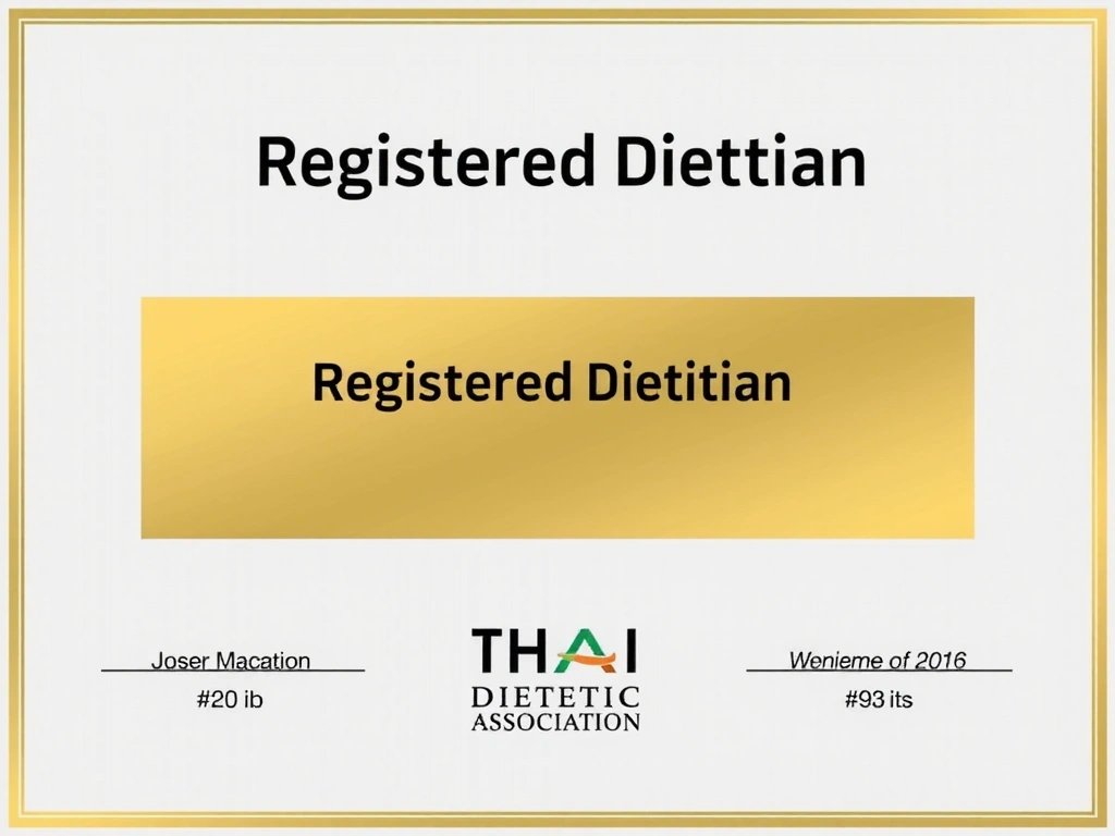 Registered Dietitian Certification from Thai Dietetic Association